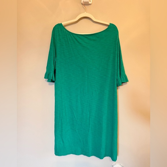 Lilly Pulitzer • Emerald Green Somerset Ruffle Sleeve Dress XL Preppy Casual - Picture 7 of 7